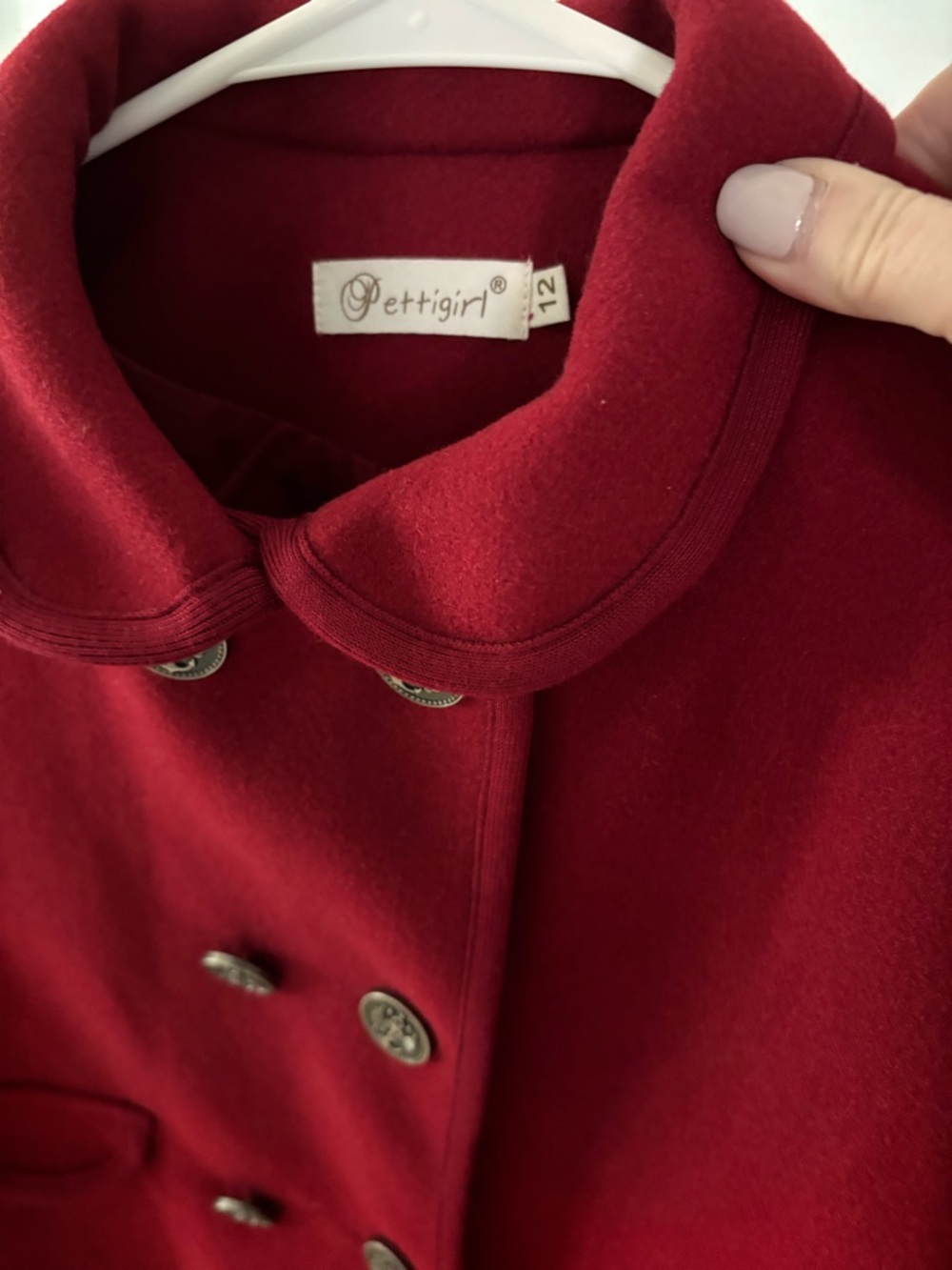 Kids' Red Double-Breasted Jean-Style Jacket